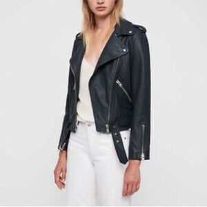 ALLSAINTS Balfern Leather Biker Jacket Size 0‎